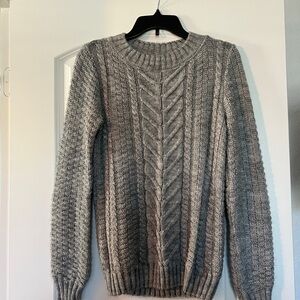 Gray Cable Knit Women’s Sweater